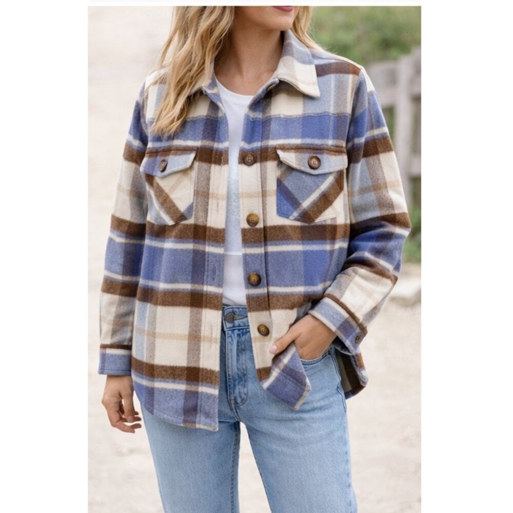 LOFT Outlet Petite Plaid Lined Shacket SP